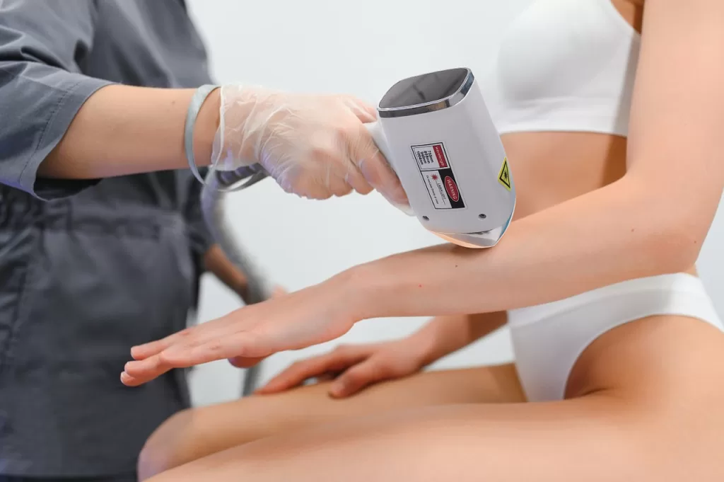 laser hair removal treatment on the arms